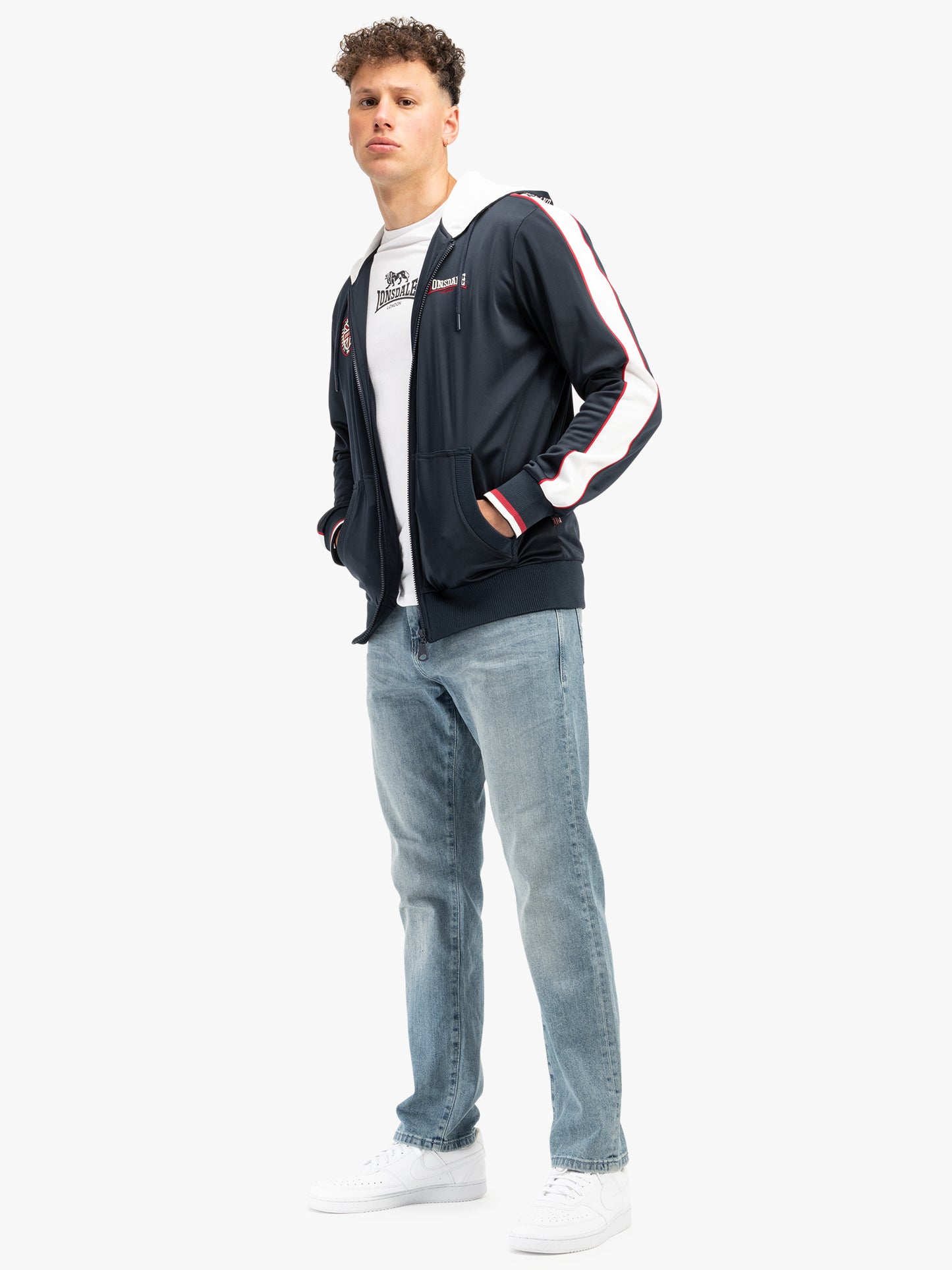 Lonsdale 117622 Strathmore Kapuzentrainingsjacke Schwarz