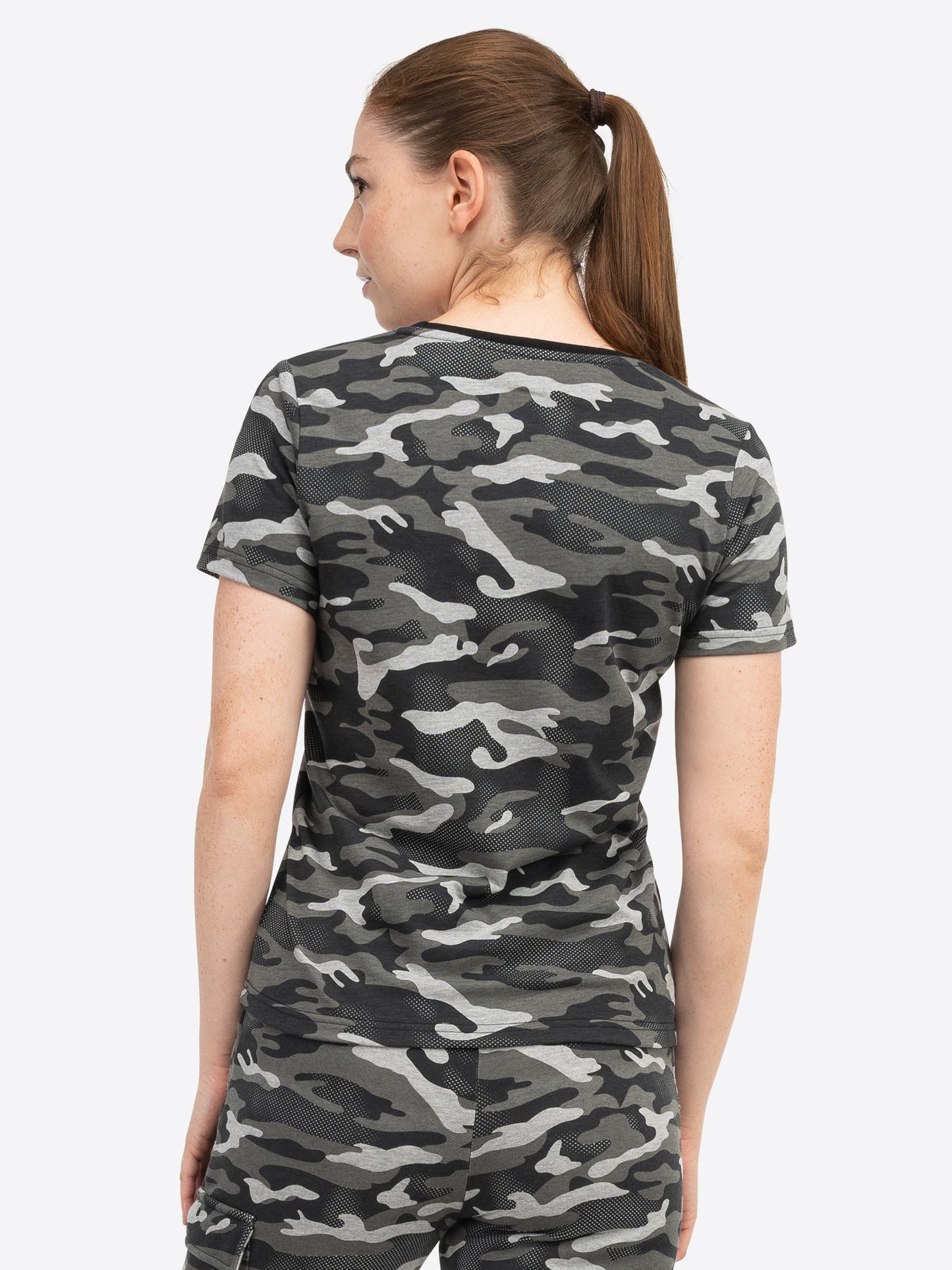 Lonsdale London 117639 Ladies Margill T-Shirt Camo Grau