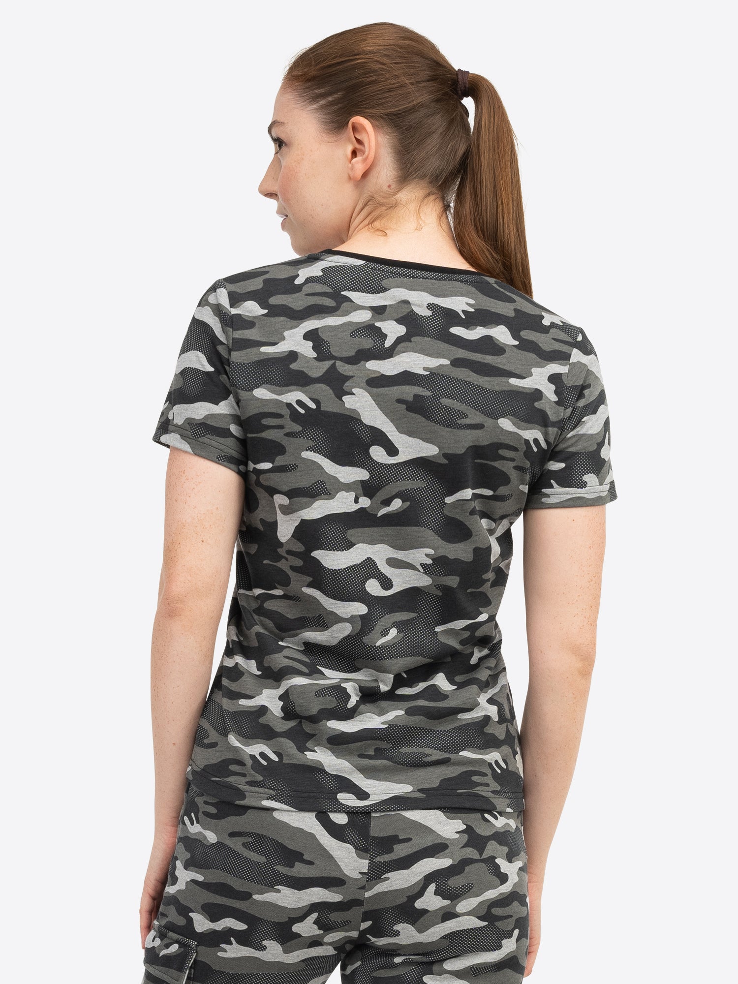 Lonsdale London 117639 Ladies Margill T-Shirt Camo Grau