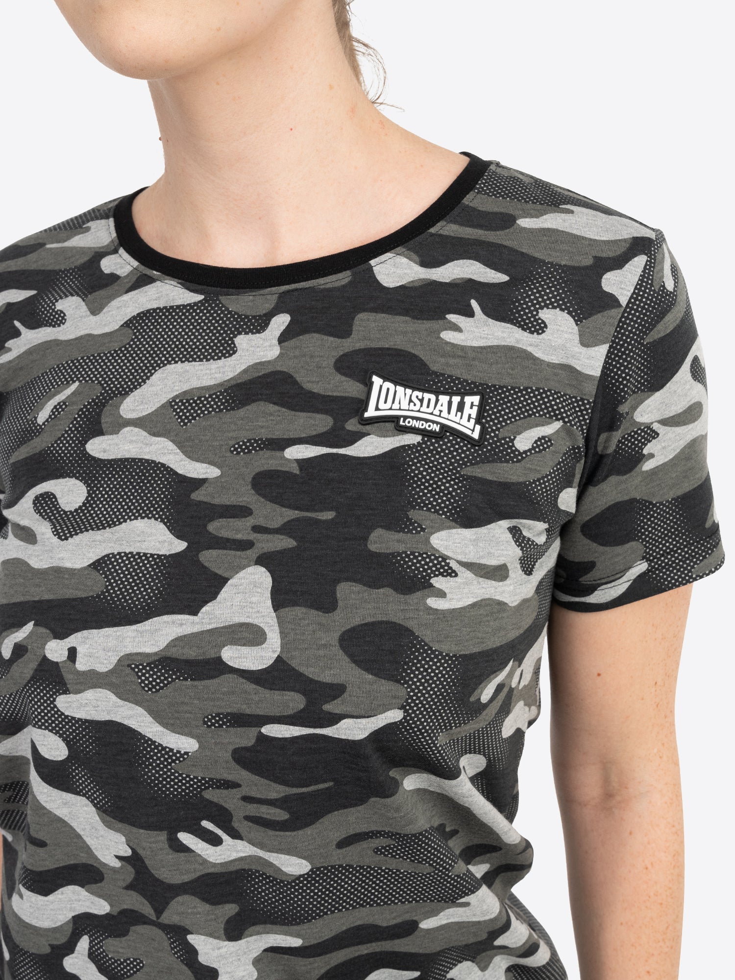 Lonsdale London 117639 Ladies Margill T-Shirt Camo Grau
