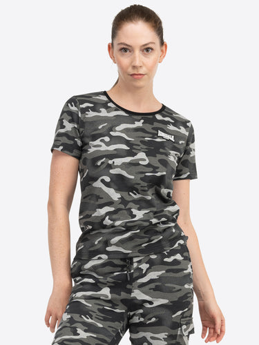 Lonsdale London 117639 Ladies Margill T-Shirt Camo Grau