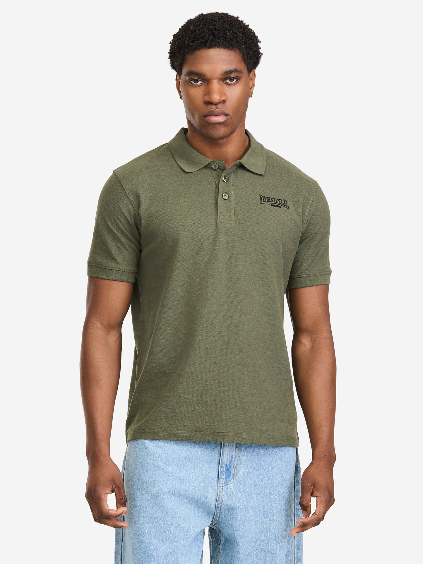 Lonsdale Herren Poloshirt Doppelpack in Schwarz und Olive