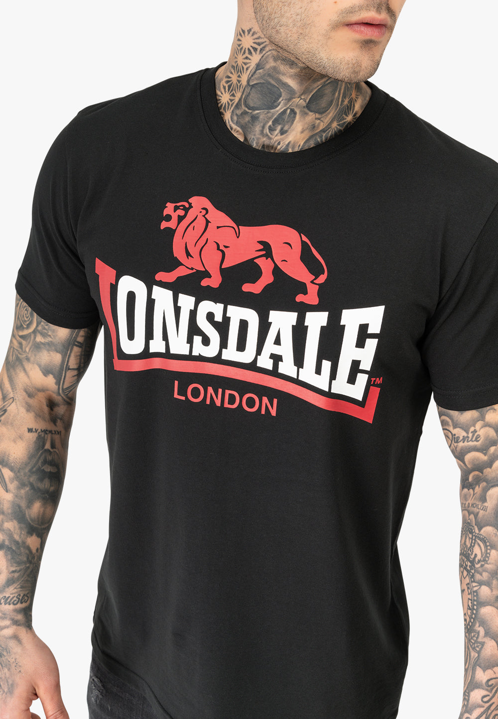 Lonsdale 117656 Lion Two Tone T-Shirt - Schwarz