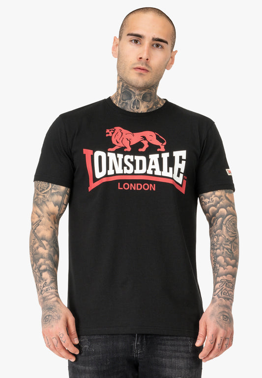 Lonsdale 117656 Lion Two Tone T-Shirt - Schwarz