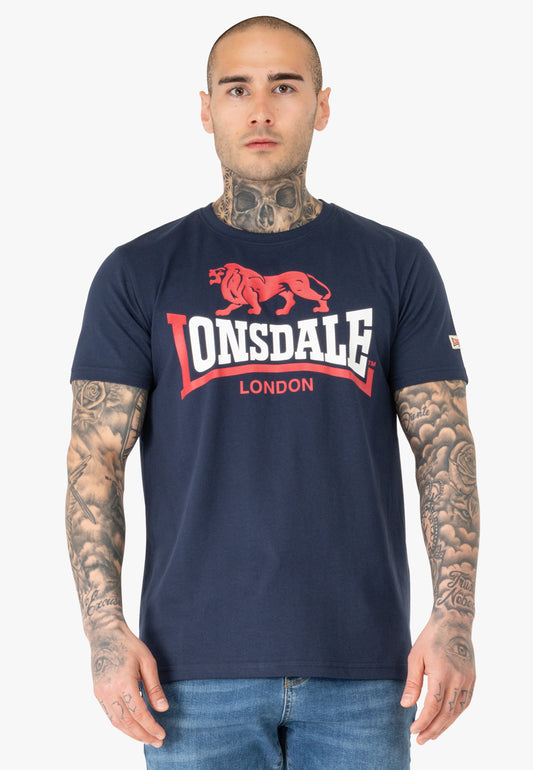Lonsdale 117656 Lion Two Tone T-Shirt -Navy