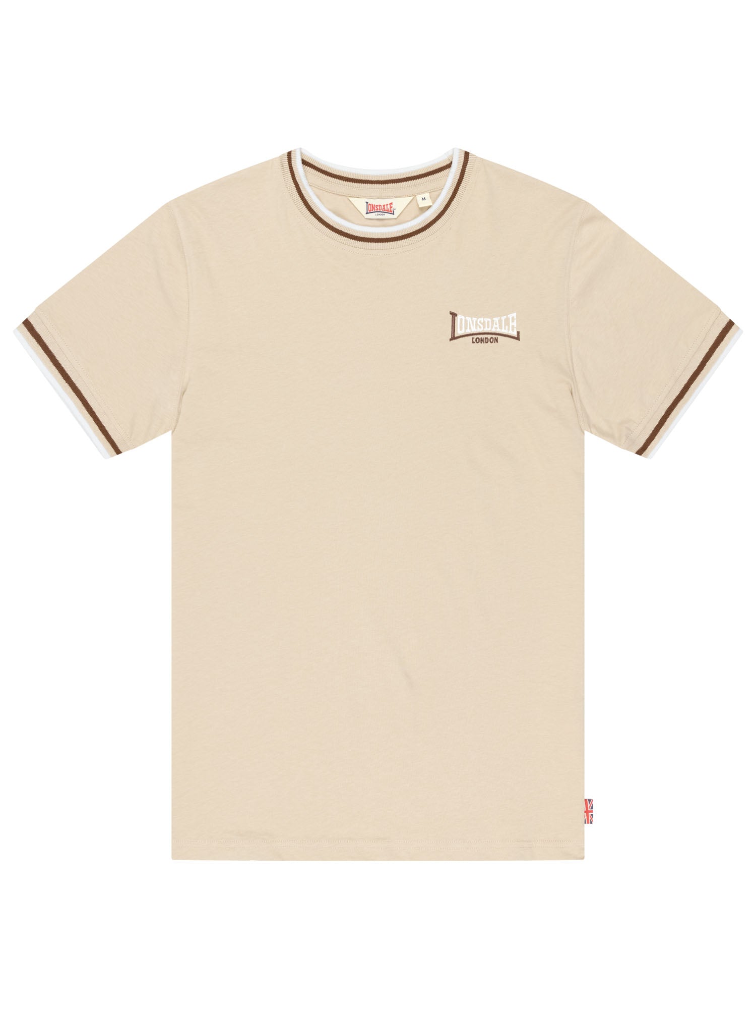 Sandfarbenes Lonsdale Herren T-Shirt im Slim-Fit-Schnitt mit Logo-Stickerei.