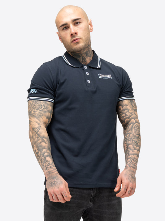 Lonsdale Herren Poloshirt Navy normale Passform mit Bruststickerei