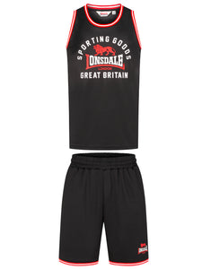 Lonsdale 117710 Pewsey Singlet & Shorts Set Schwarz