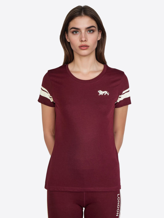 Lonsdale London 117726 Ladies Corton T-Shirt Oxblood