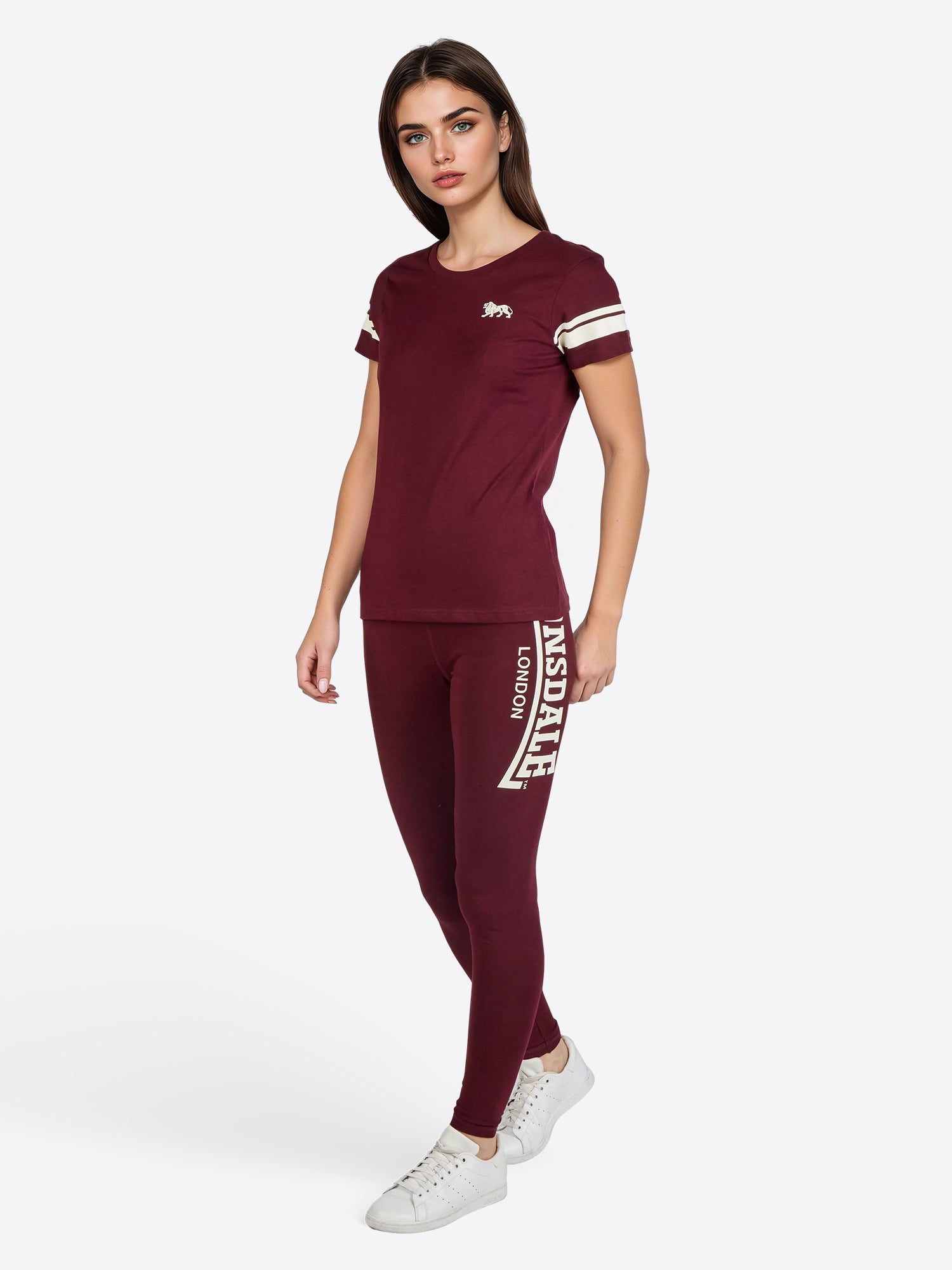 Lonsdale 117727 Ladies Lowstoft Leggins Oxblood