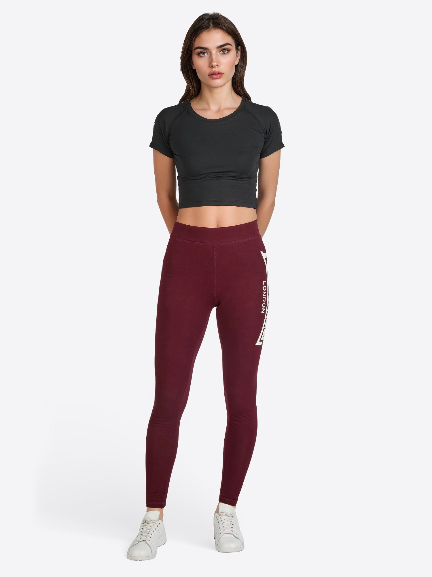 Lonsdale 117727 Ladies Lowstoft Leggins Oxblood