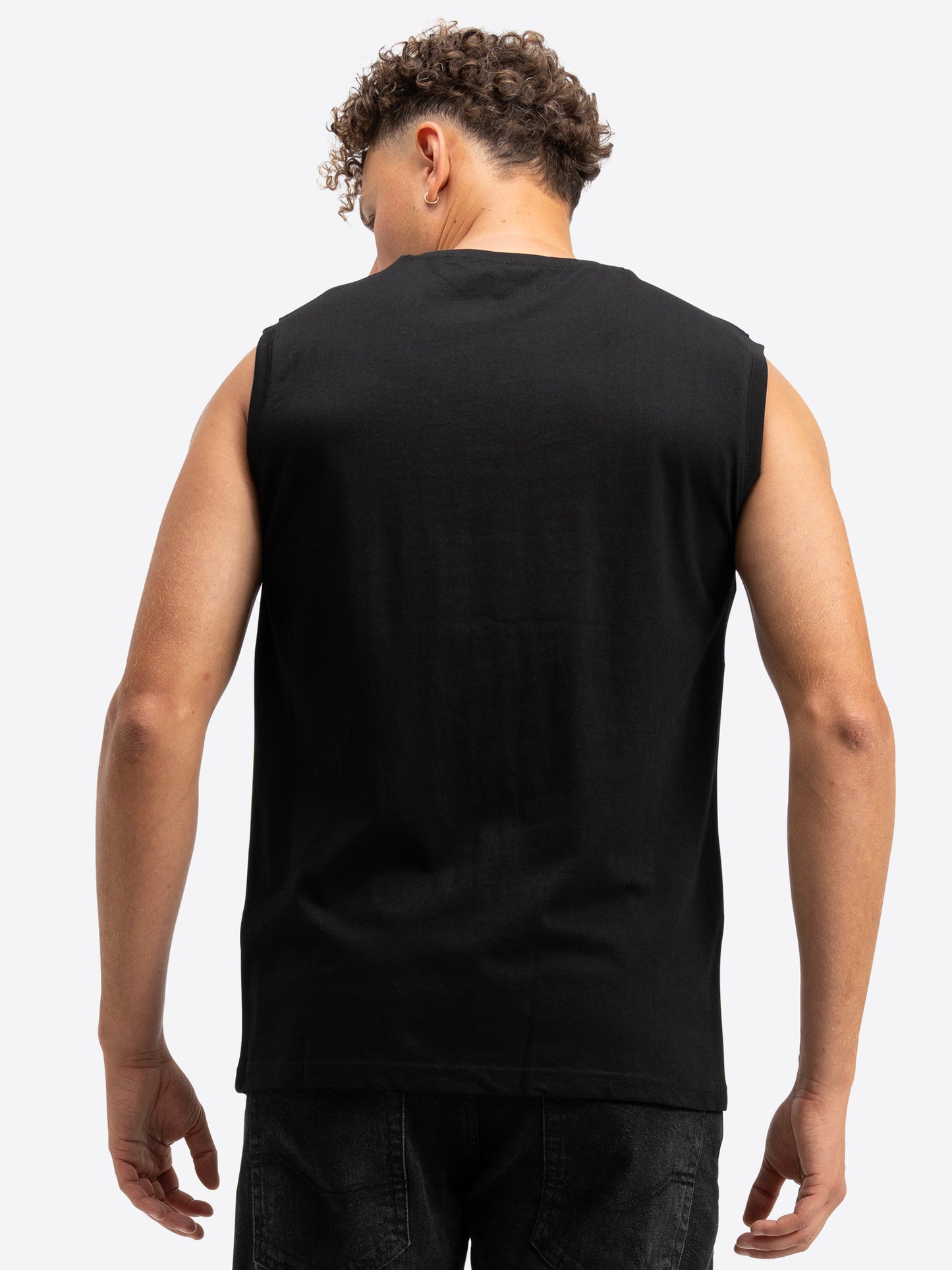 Rückenansicht Lonsdale Muskelshirt Doppelpack, Rundhals, Schwarz & Weiss.