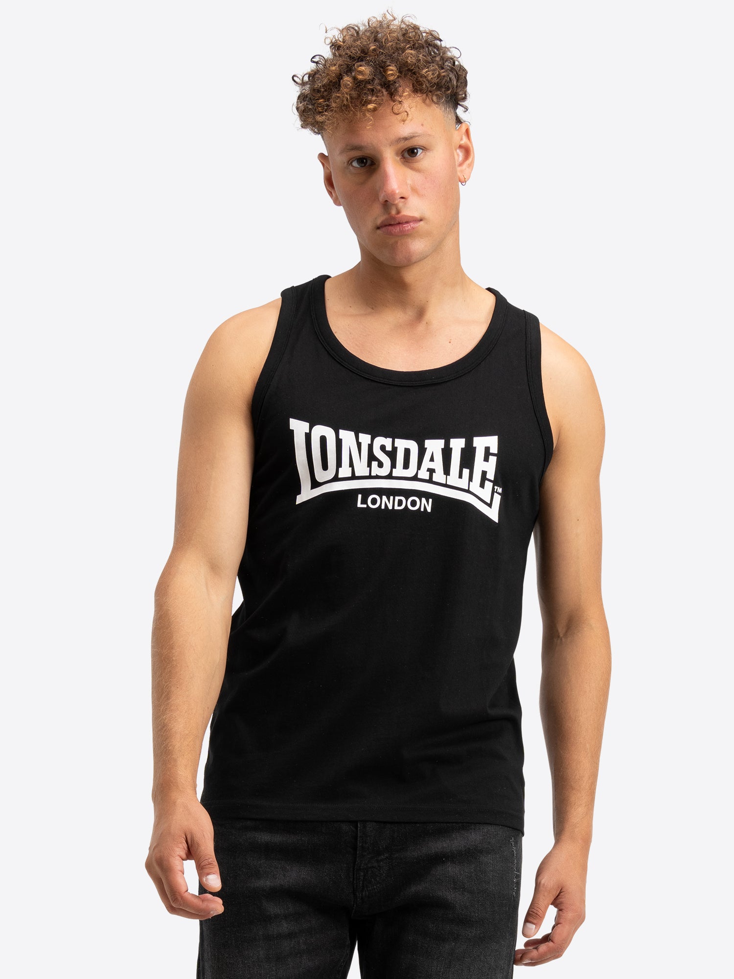 Lonsdale Herren Singlet in Schwarz– Teil des praktischen 2er-Packs mit Logo-Print.
