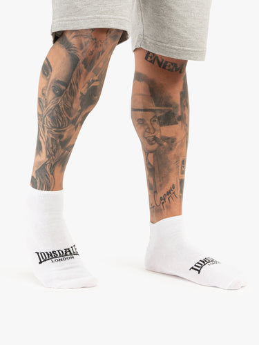 Lonsdale 117751 Hayles Unisex Sneakersocken 6er-Pack Weiss/Schwarz