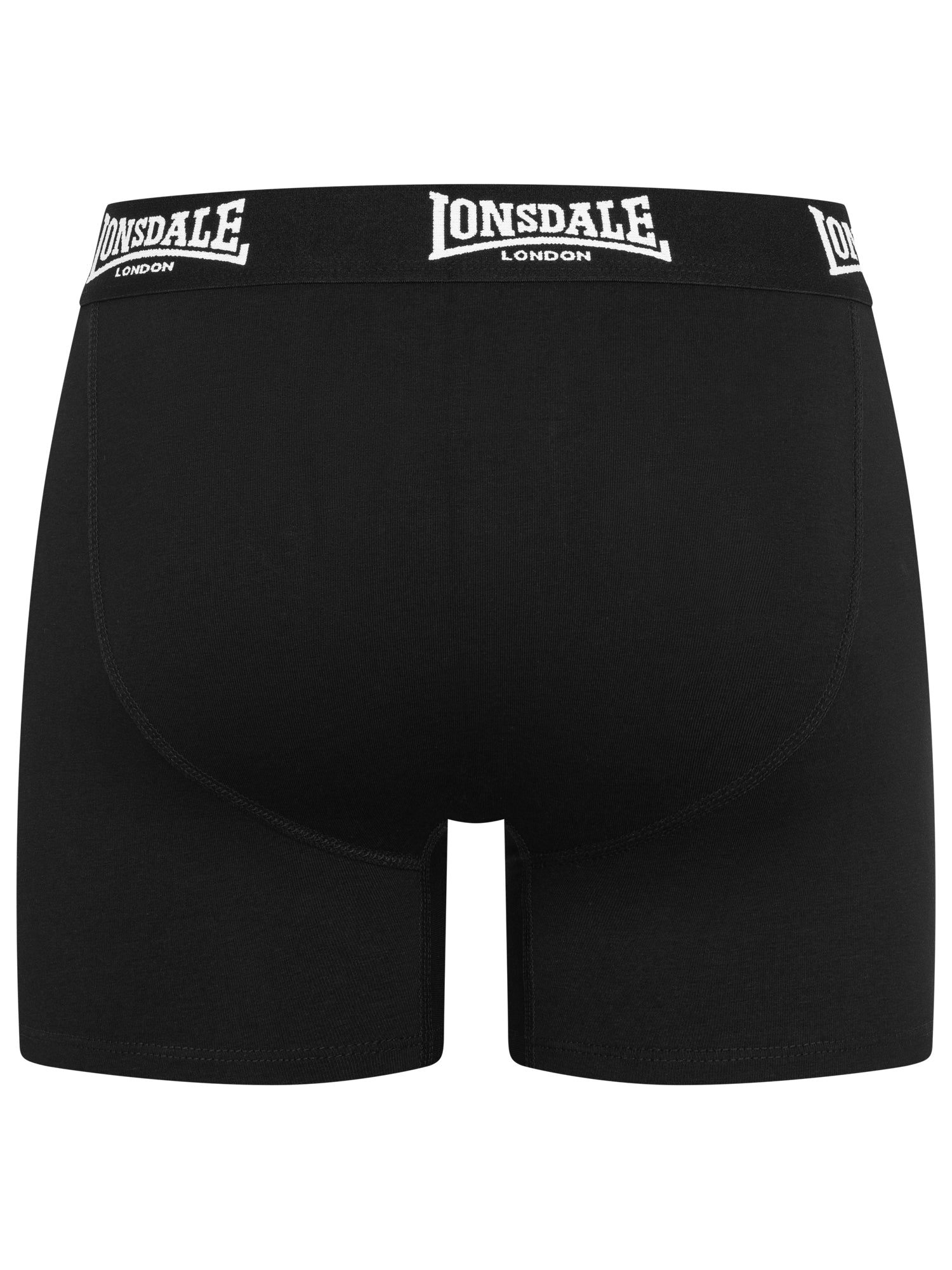 Lonsdale Herren Boxershorts 4er-Pack Schwarz aus Baumwolle, elastischer Bund mit Logo, Elasthan