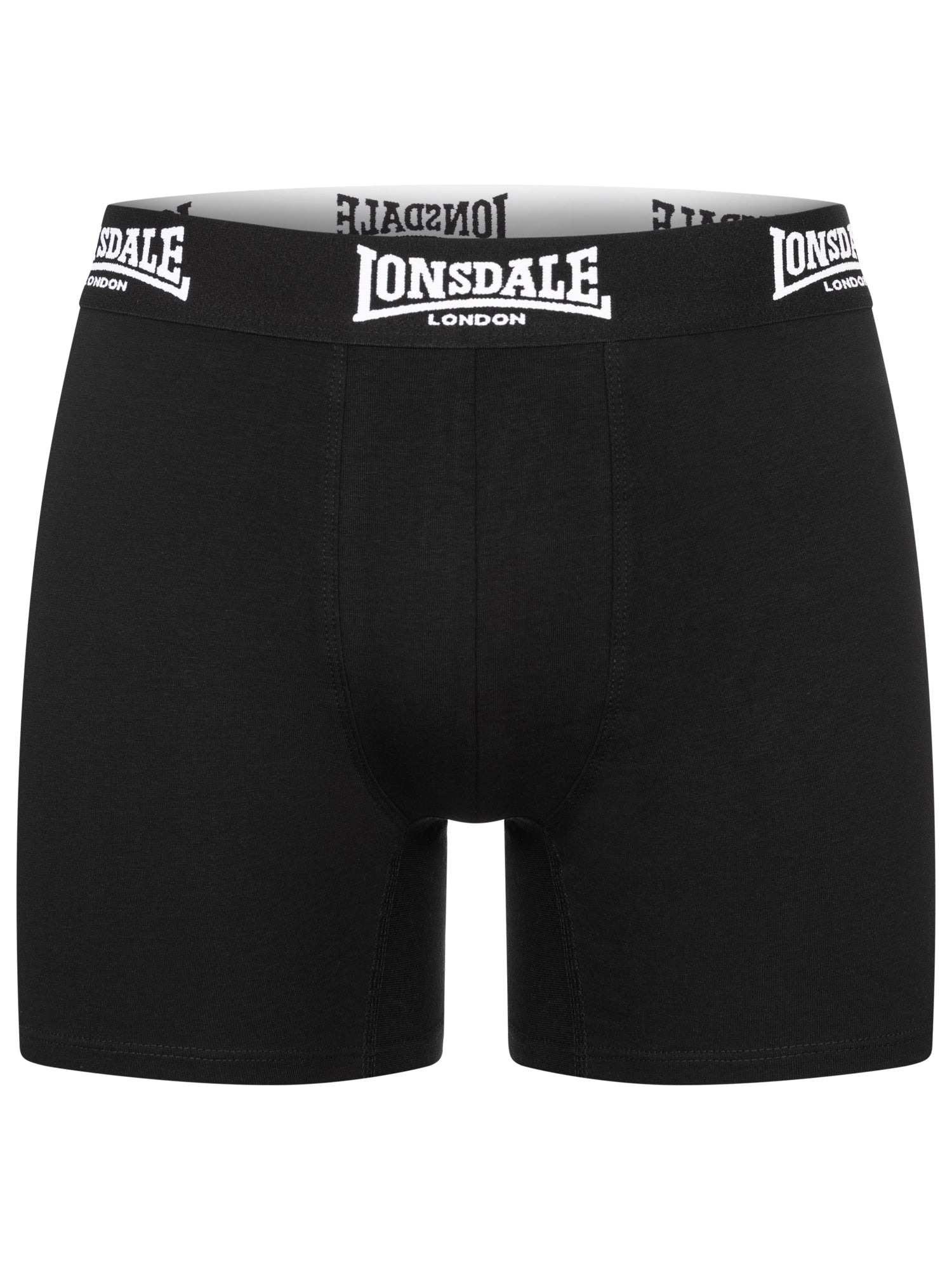 Lonsdale Herren Boxershorts 4er-Pack Schwarz aus Baumwolle, elastischer Bund mit Logo, Elasthan