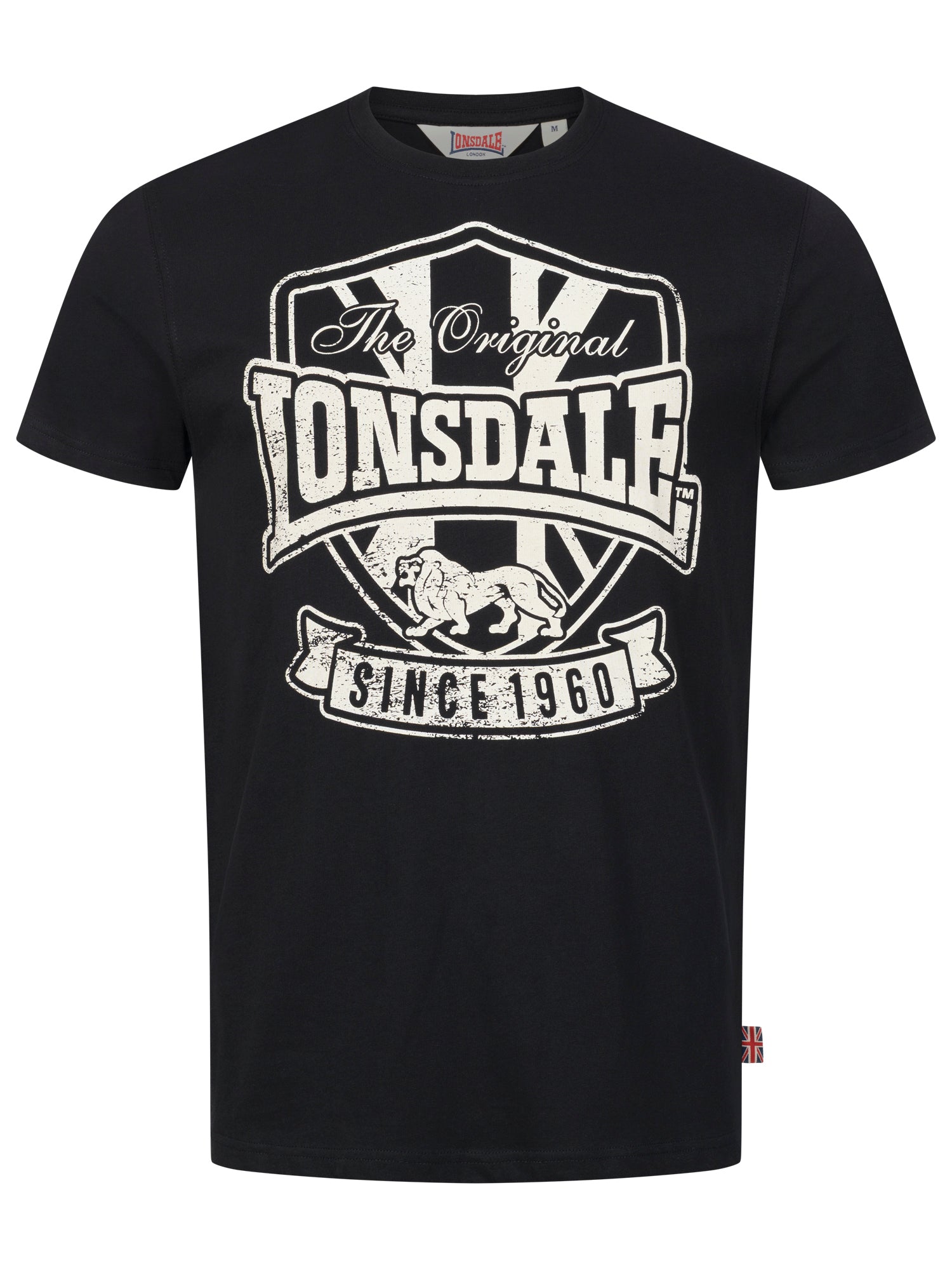 Lonsdale T-Shirt aus schwerem Jersey mit Logo-Print vorn und kleinen Ärmel-Details wie Union Jack