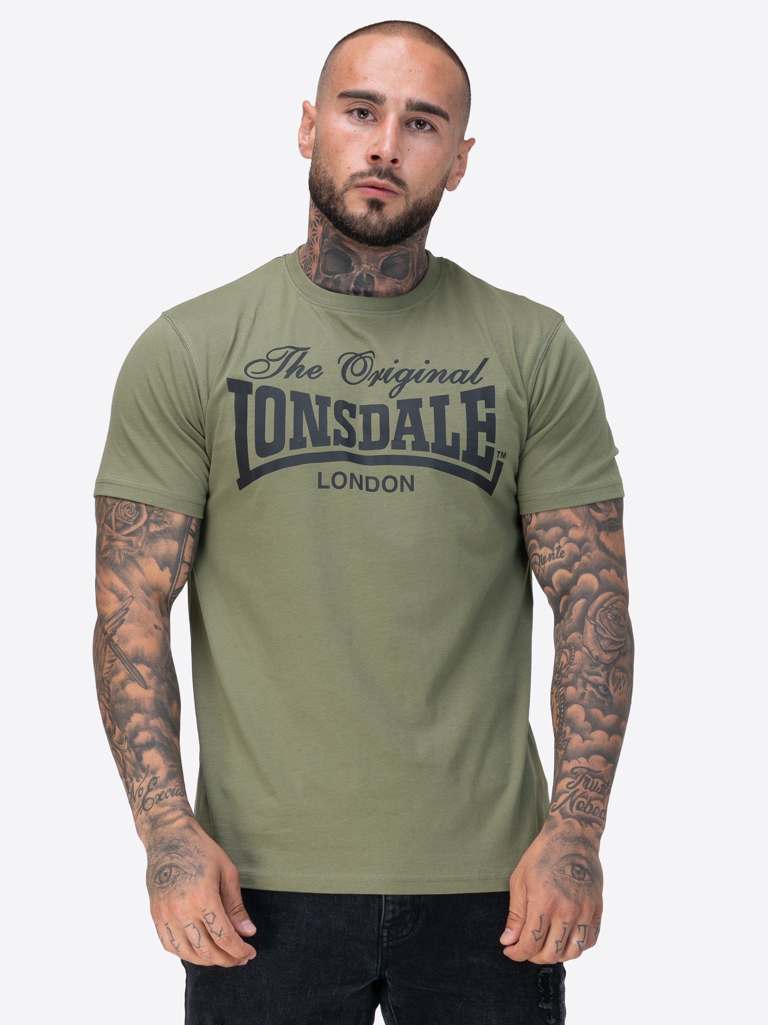 Lonsdale Herren T-Shirt Olive mit Logo