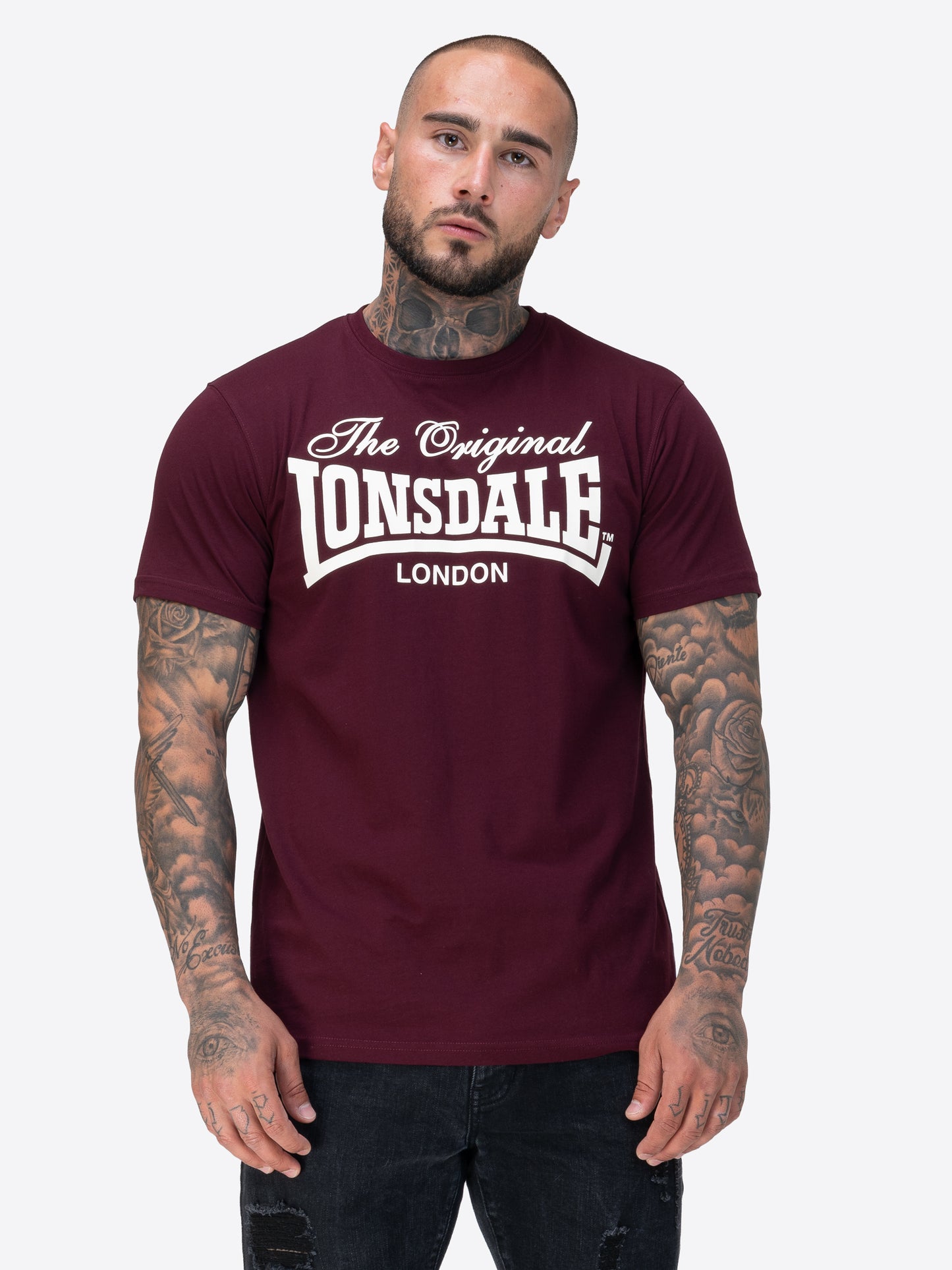 Lonsdale Herren T-Shirt Oxblood mit Logo