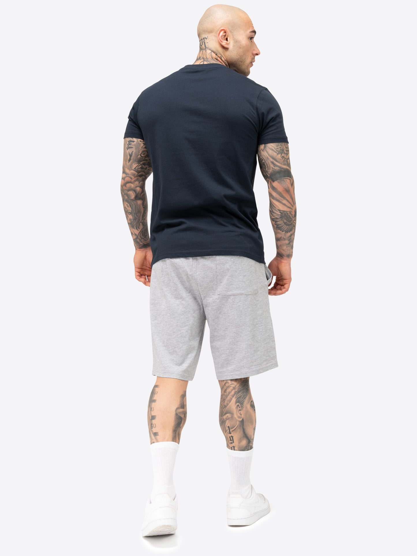 Lonsdale 117765 Mair T-Shirt & Shorts Set Dark Navy & Marl Grey