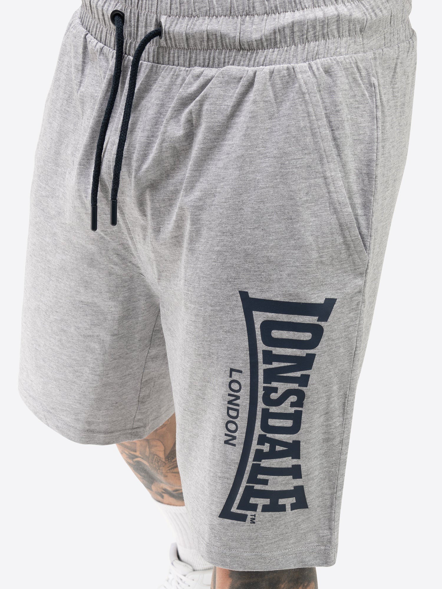 Lonsdale 117765 Mair T-Shirt & Shorts Set Dark Navy & Marl Grey