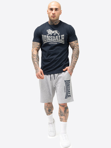 Lonsdale 117765 Mair T-Shirt & Shorts Set Dark Navy & Marl Grey
