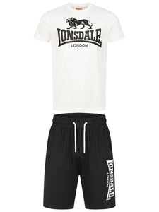 Lonsdale 117765 Mair T-Shirt & Shorts Set Weiss/Schwarz