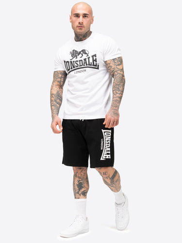 Lonsdale 117765 Mair T-Shirt & Shorts Set Weiss/Schwarz