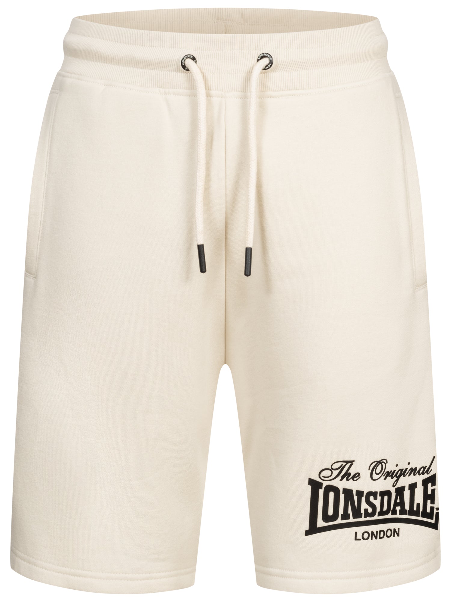Lonsdale Shorts in Beige mit Beinprint und drei Taschen.