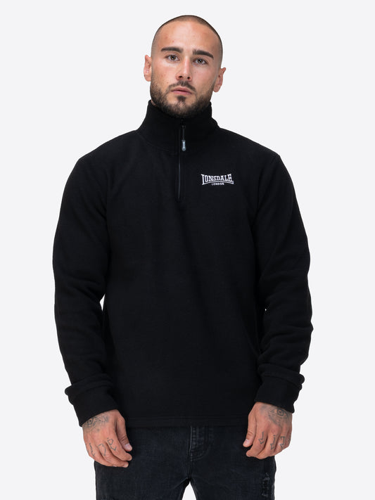 Lonsdale Sweatshirt-Troyer mit kurzem Reissverschluss und kleiner Logo-Stickerei auf der Brust