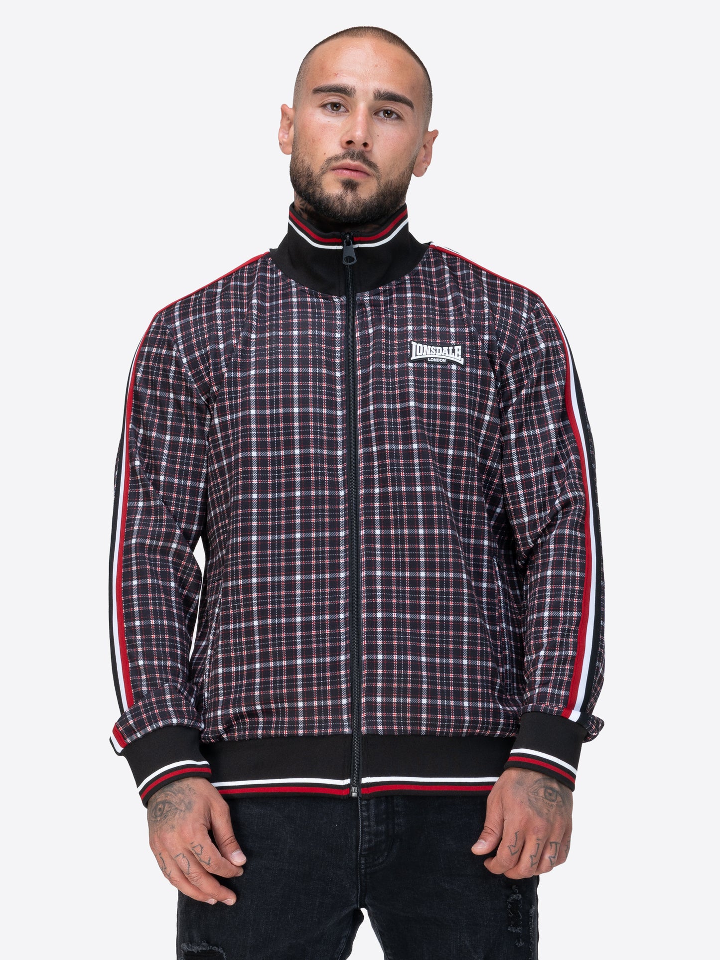 Lonsdale 117790 Whelley Trainingsjacke Schwarz/Rot/Weiss