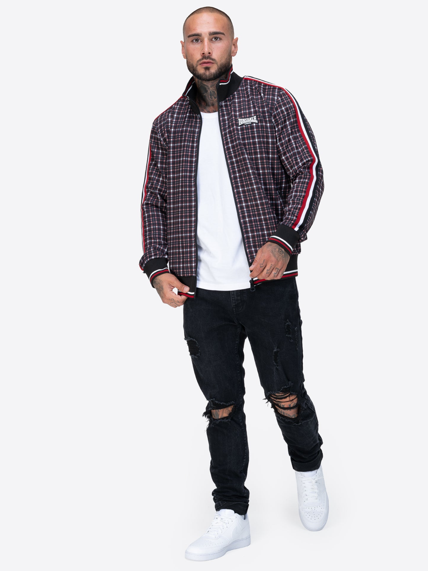 Lonsdale 117790 Whelley Trainingsjacke Schwarz/Rot/Weiss