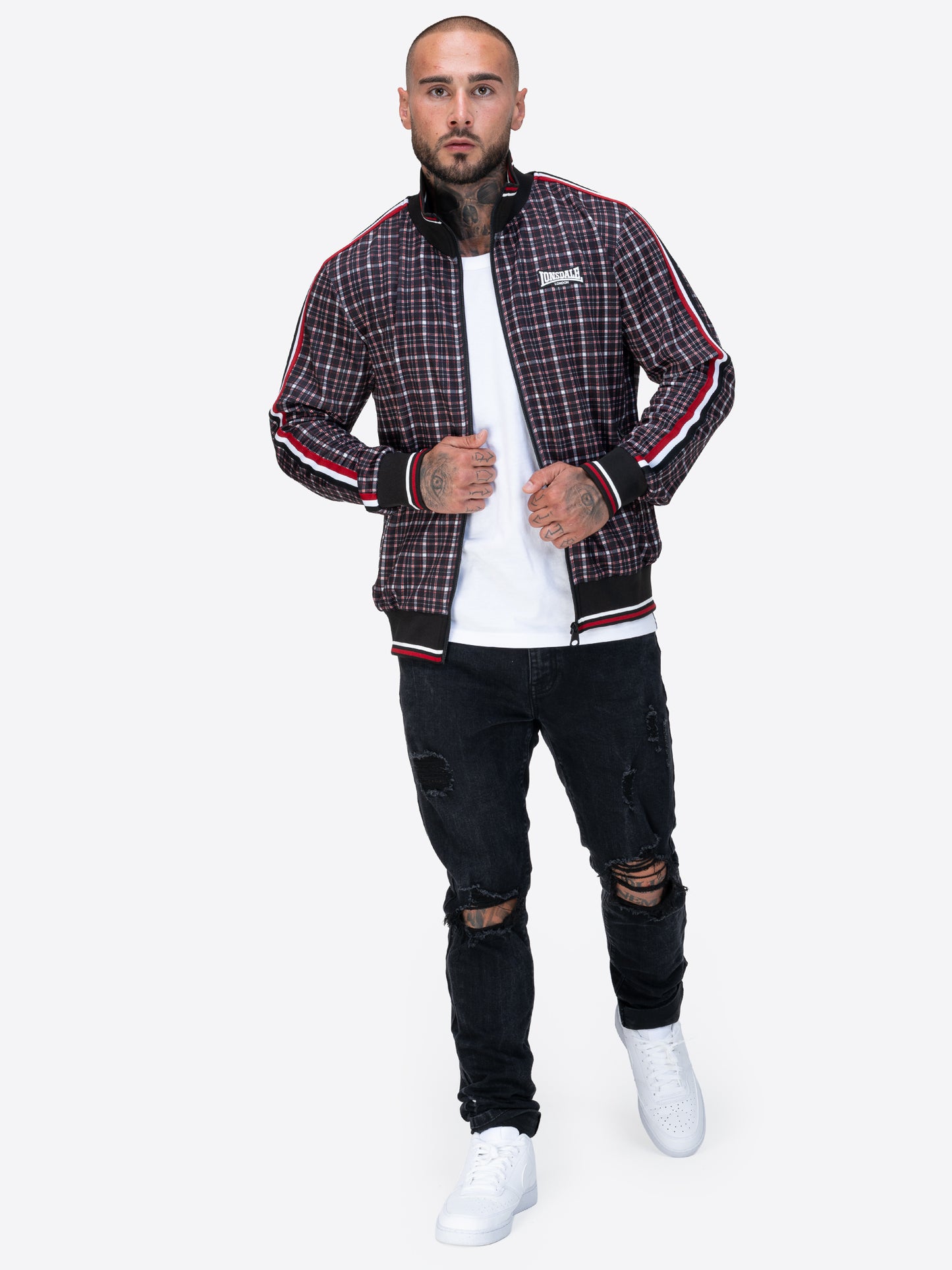 Lonsdale 117790 Whelley Trainingsjacke Schwarz/Rot/Weiss