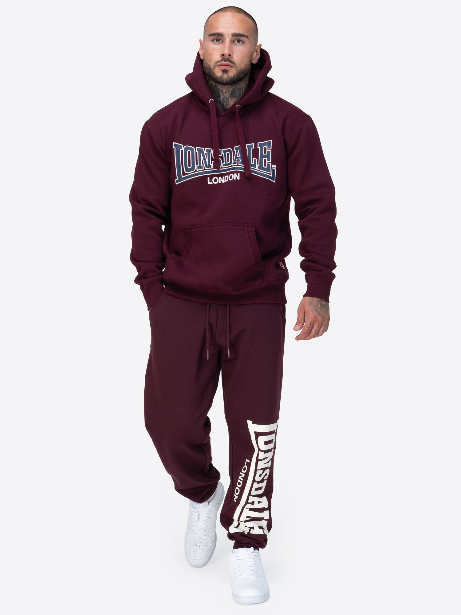 Lonsdale 117793 Sellan Hoodie Oxblood