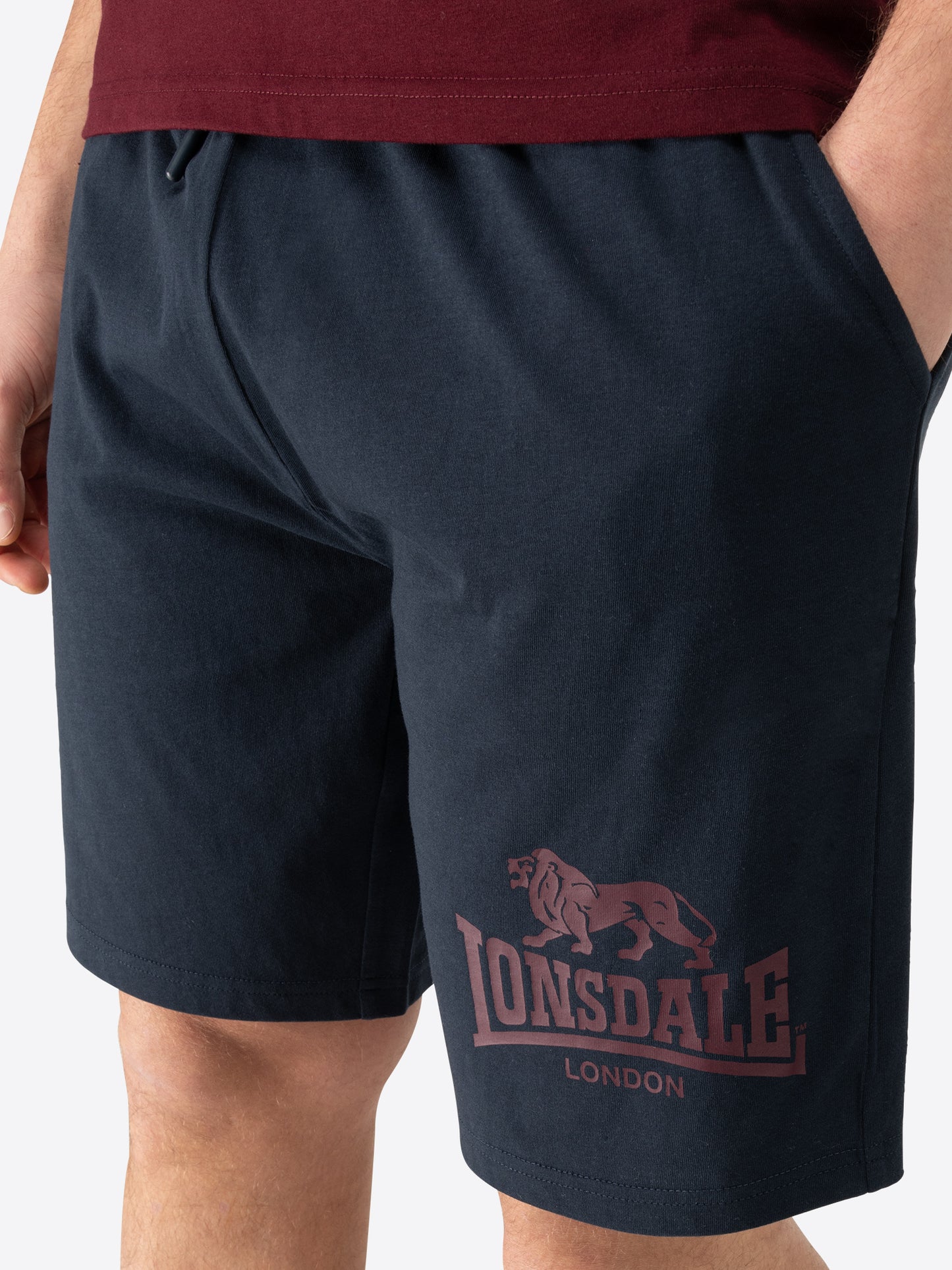 Lonsdale 117794 Maist T-Shirt & Shorts Set Oxblood/ Dark Navy