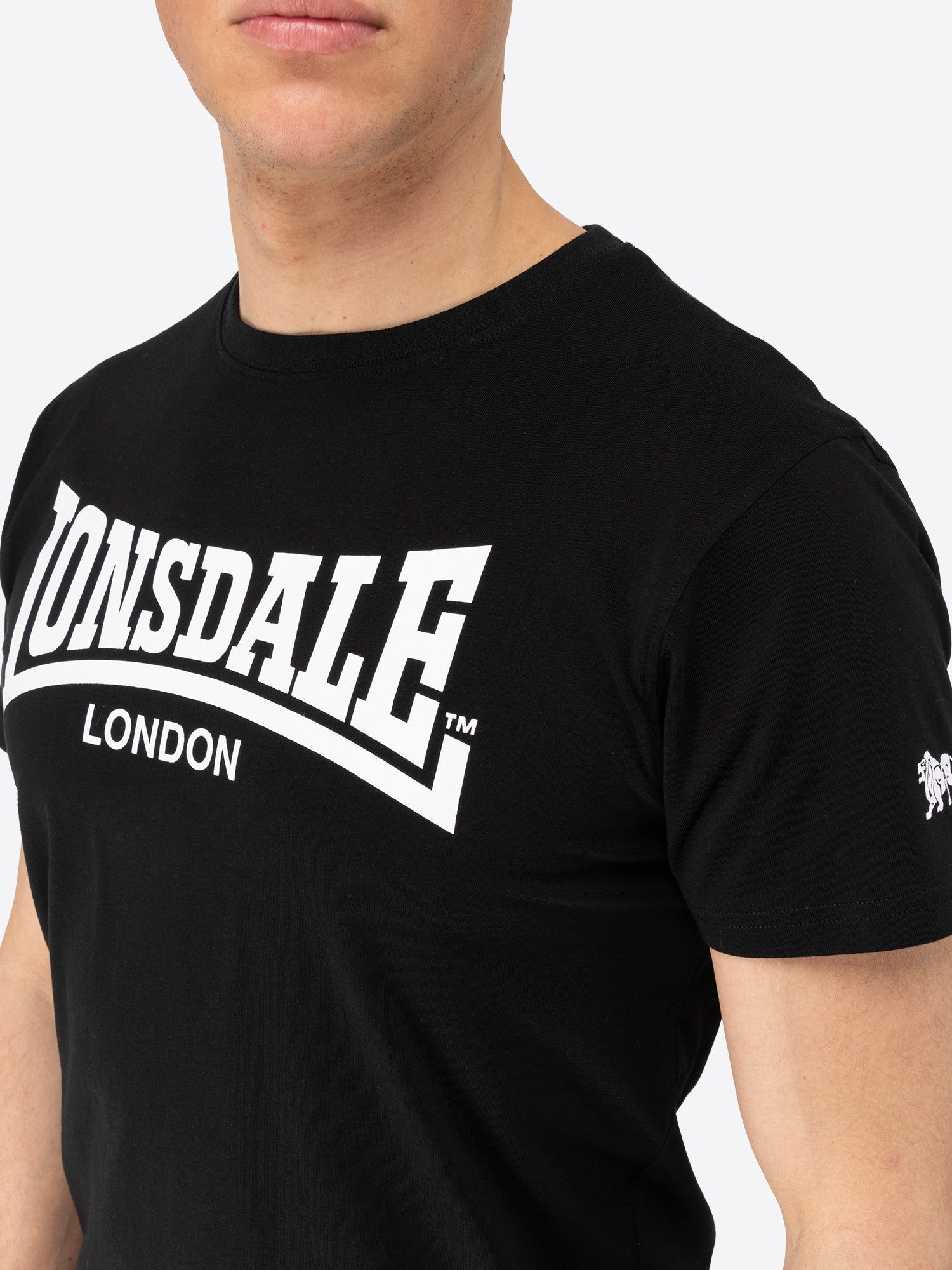 Lonsdale 117797 Yarnbrook Doppelpack T-Shirt - Schwarz/Weiss