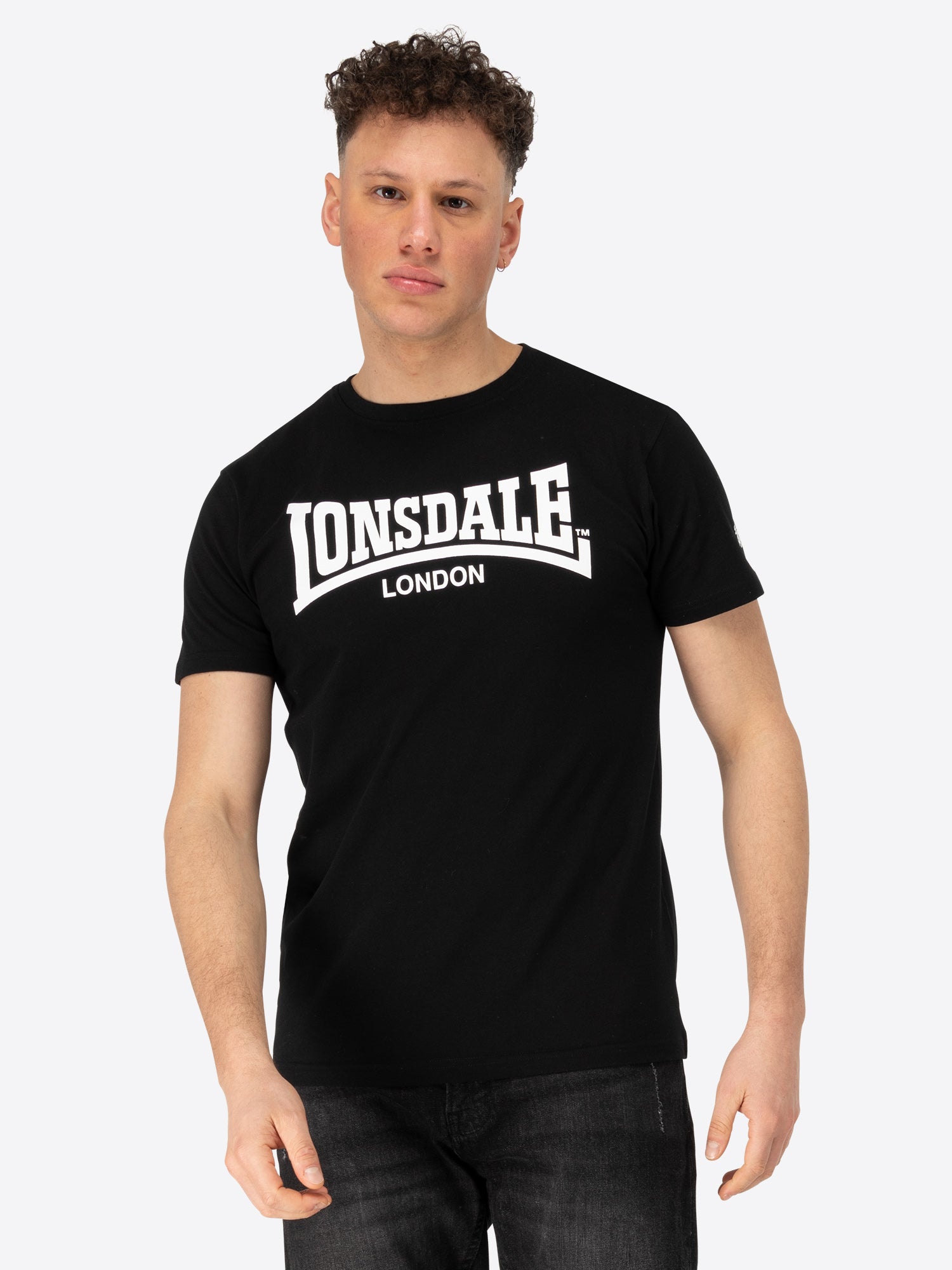Lonsdale 117797 Yarnbrook Doppelpack T-Shirt - Schwarz/Weiss