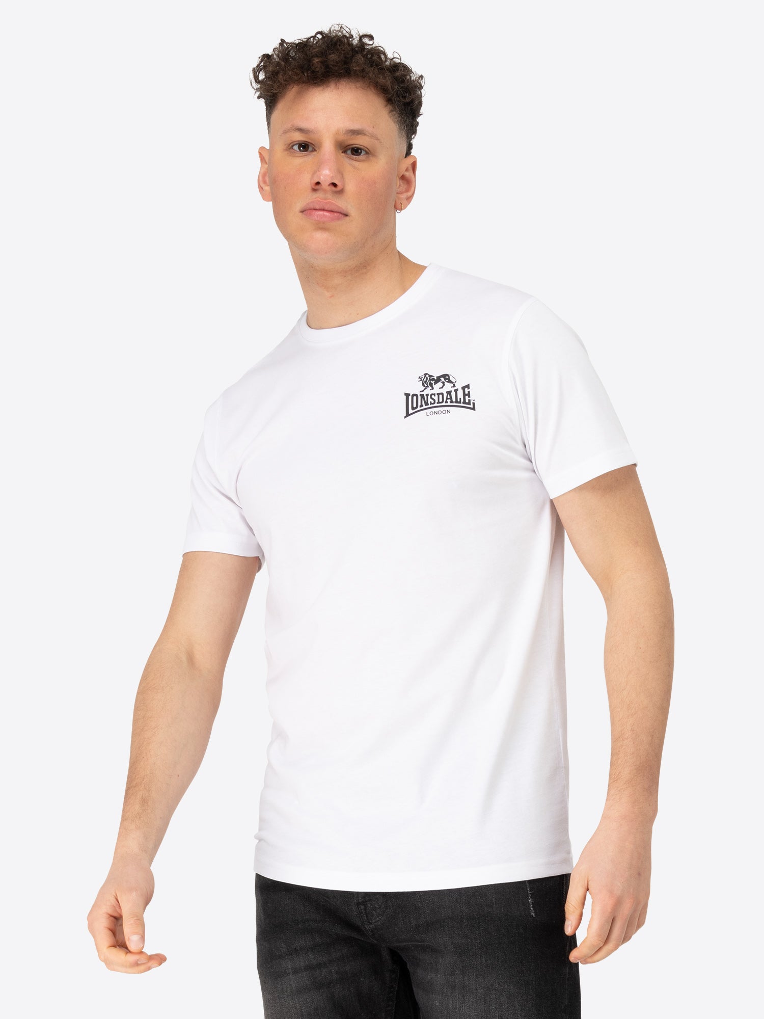 Lonsdale 117797 Yarnbrook Doppelpack T-Shirt - Schwarz/Weiss
