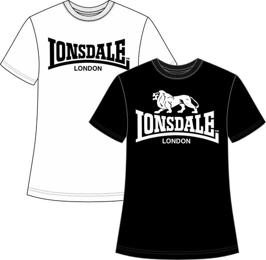 Lonsdale London 117814 Ladies Doppelpack Nash T-Shirt Schwarz/Weiss