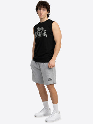 Lonsdale 117820 Claremorris Singlet & Shorts Set Schwarz/Marl Grey
