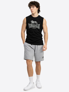Lonsdale 117820 Claremorris Singlet & Shorts Set Schwarz/Marl Grey