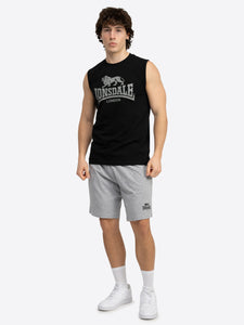 Lonsdale 117820 Claremorris Singlet & Shorts Set Schwarz/Marl Grey