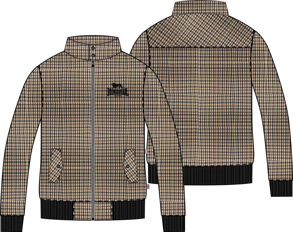 Lonsdale 117824 Classic Check Jacke Beige/Schwarz