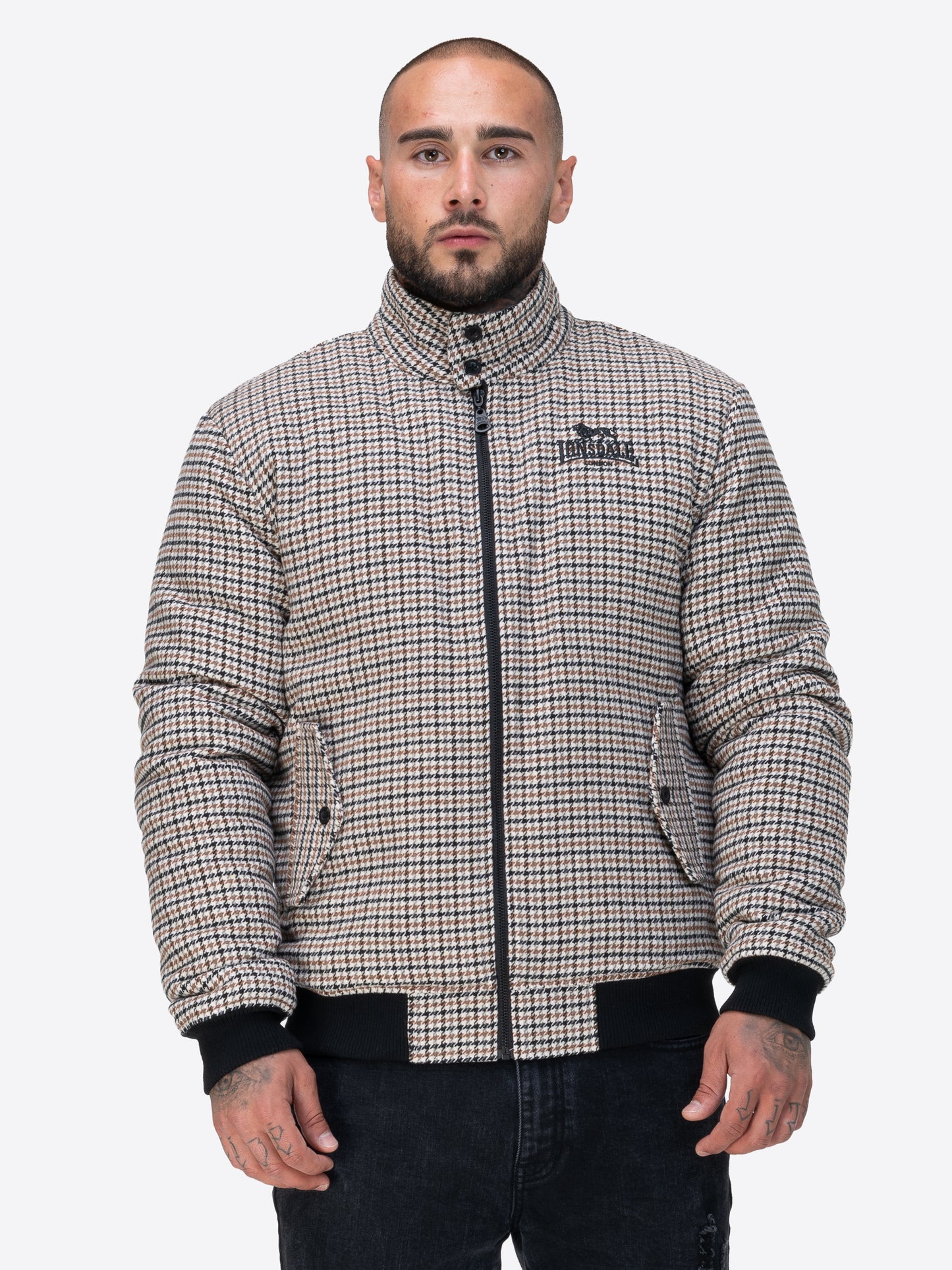 Lonsdale 117824 Classic Check Jacke Beige/Schwarz