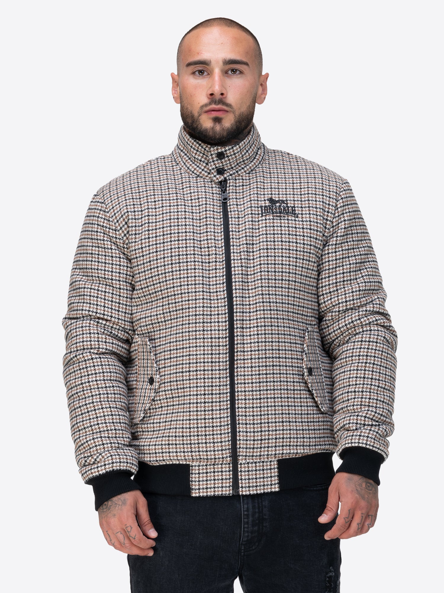 Lonsdale 117824 Classic Check Jacke Beige/Schwarz