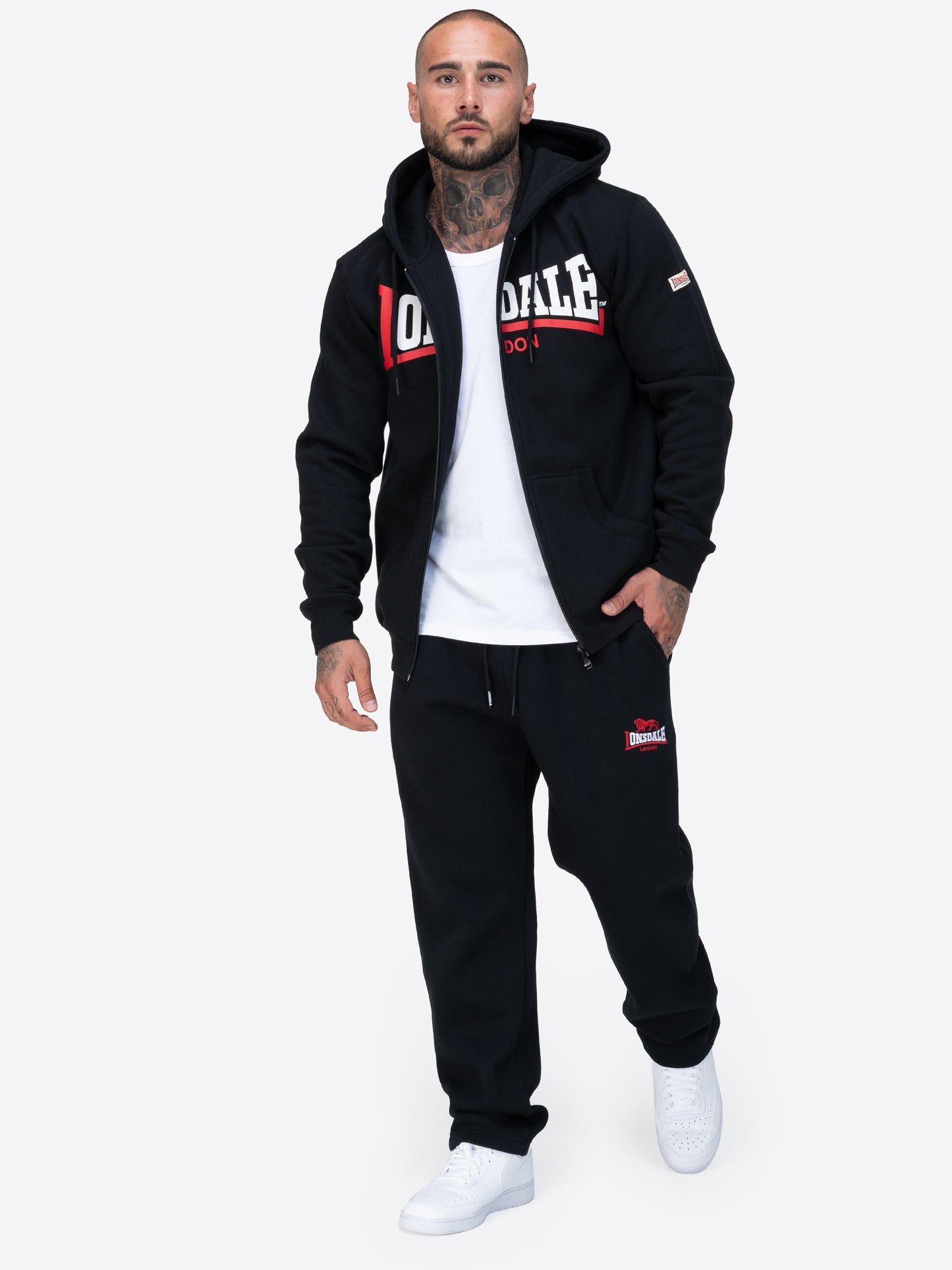 Lonsdale Jogginghose mit Logo-Stickerei und Union Jack-Label