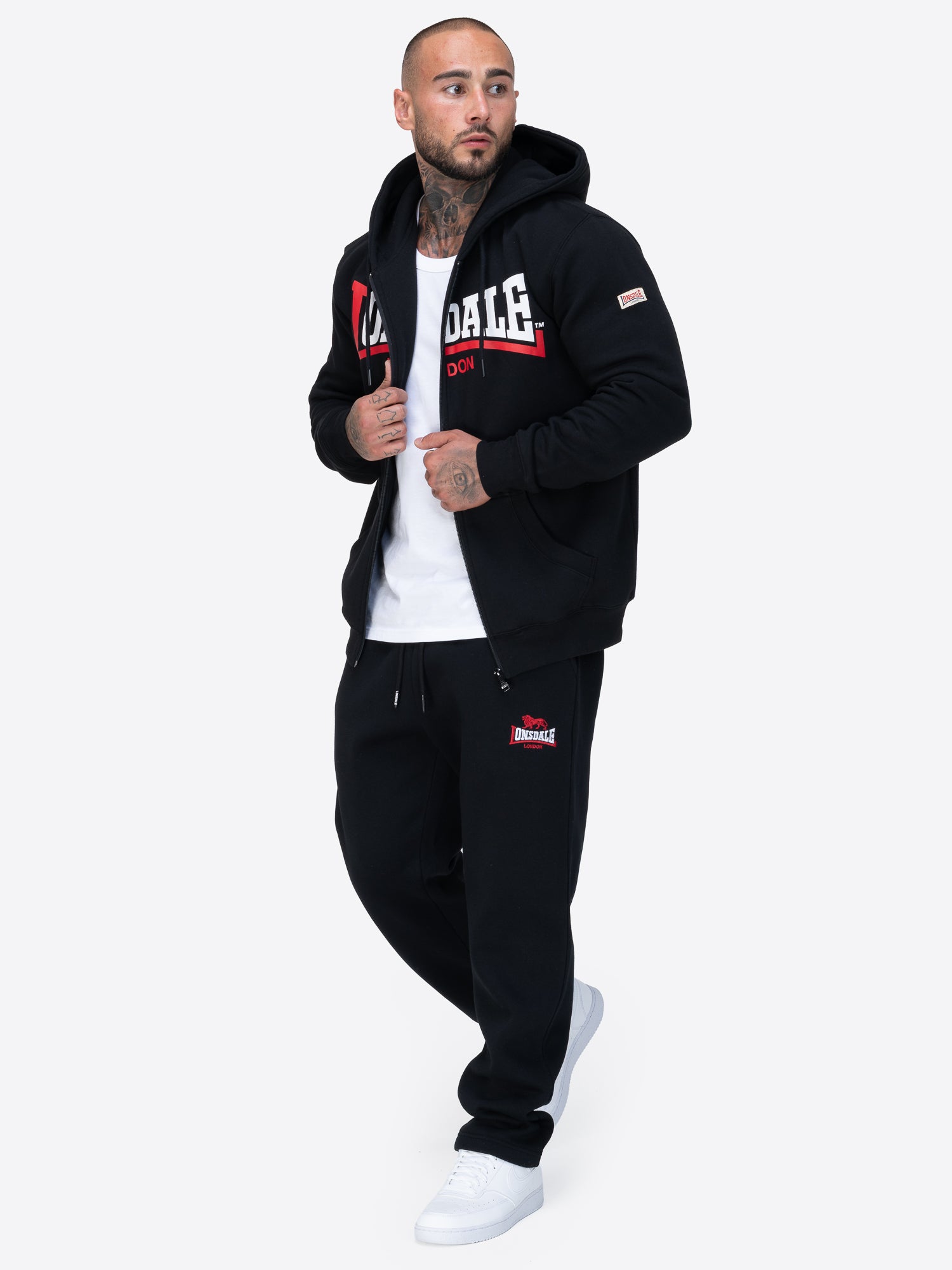 Lonsdale Jogginghose mit Logo-Stickerei und Union Jack-Label