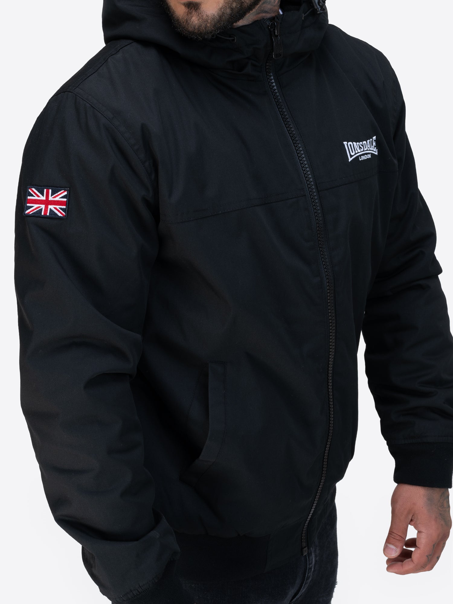Lonsdale 117854 Dunster Kapuzenjacke Schwarz