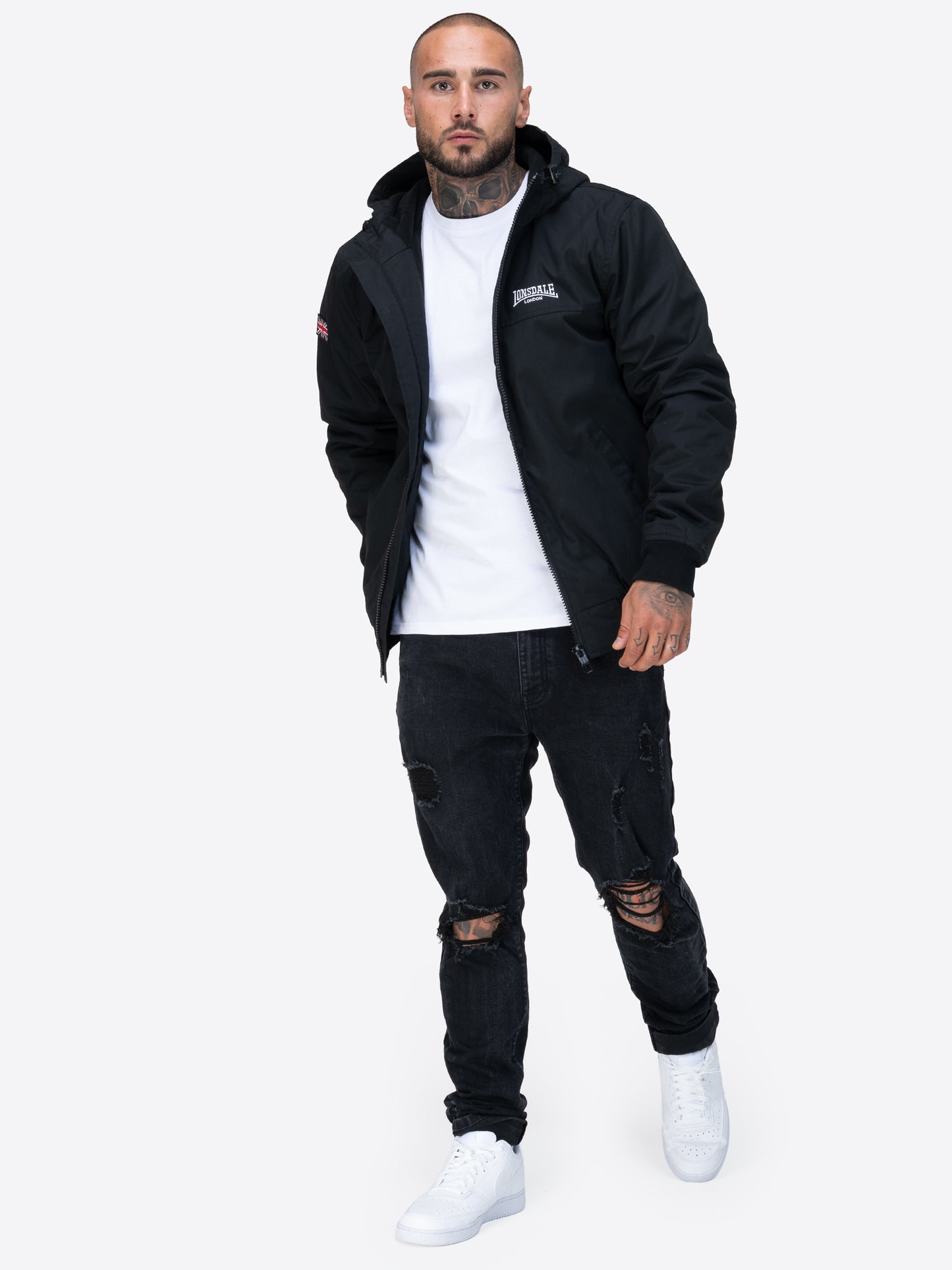 Lonsdale 117854 Dunster Kapuzenjacke Schwarz