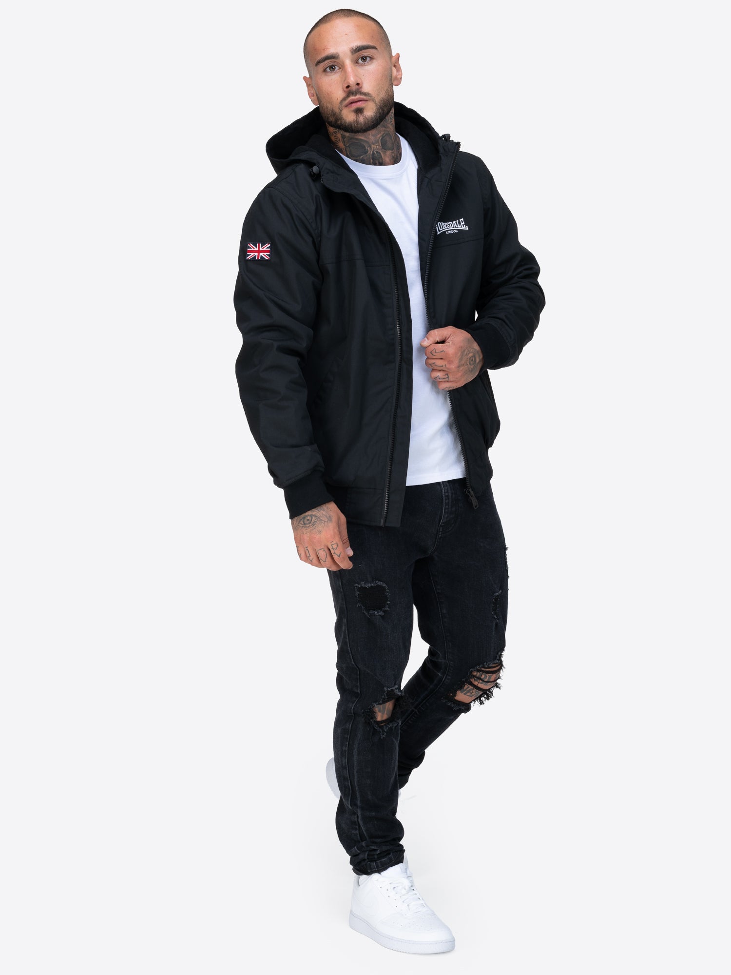 Lonsdale 117854 Dunster Kapuzenjacke Schwarz